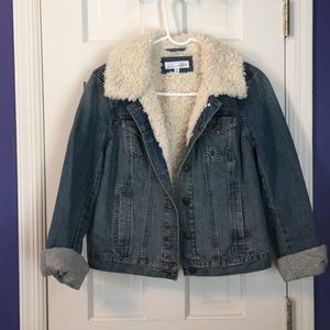 LOFT XS Fleece Lined Denim Jacket
